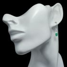 Smaragd ezüst fülbevaló