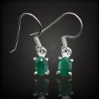 Smaragd ezüst fülbevaló