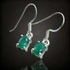 Smaragd ezüst fülbevaló