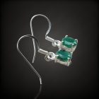 Smaragd ezüst fülbevaló