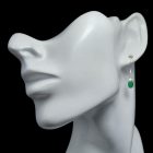 Smaragd ezüst fülbevaló