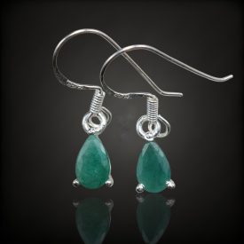 Smaragd ezüst fülbevaló