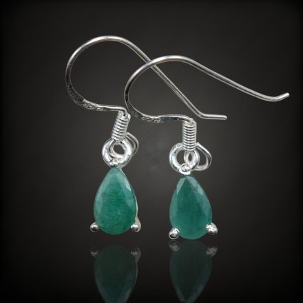Smaragd ezüst fülbevaló