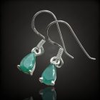 Smaragd ezüst fülbevaló