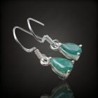 Smaragd ezüst fülbevaló