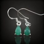 Smaragd ezüst fülbevaló