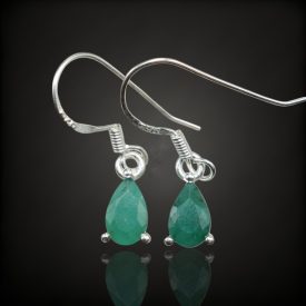 Smaragd ezüst fülbevaló