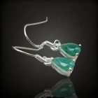 Smaragd ezüst fülbevaló