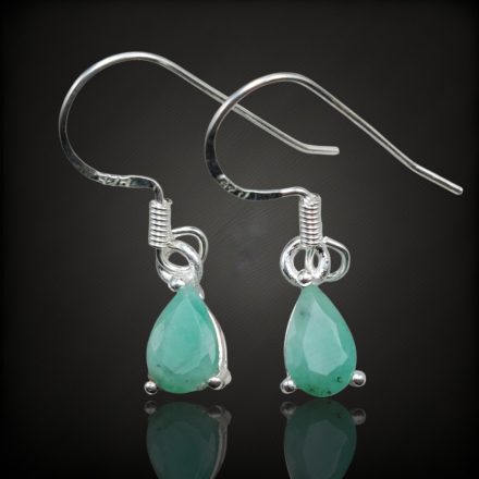 Smaragd ezüst fülbevaló