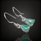 Smaragd ezüst fülbevaló