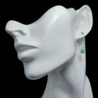 Smaragd ezüst fülbevaló