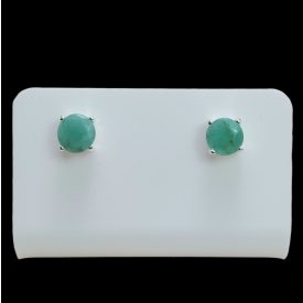 Smaragd ezüst fülbevaló