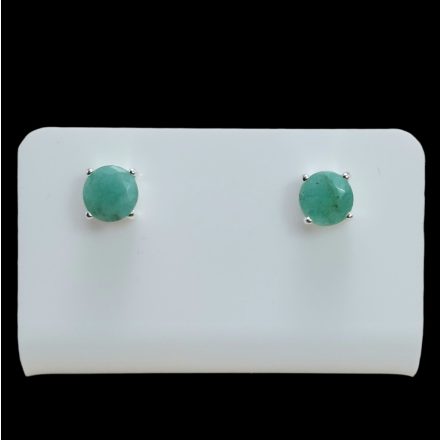 Smaragd ezüst fülbevaló