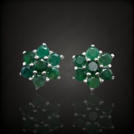 Smaragd ezüst fülbevaló