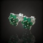 Smaragd ezüst fülbevaló