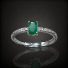 Smaragd ezüst gyűrű