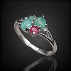 Smaragd ezüst gyűrű