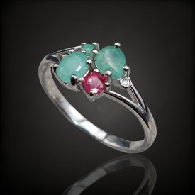 Smaragd ezüst gyűrű