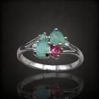 Smaragd ezüst gyűrű