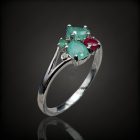 Smaragd ezüst gyűrű