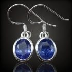 Tanzanit ezüst fülbevaló