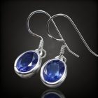 Tanzanit ezüst fülbevaló