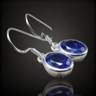 Tanzanit ezüst fülbevaló