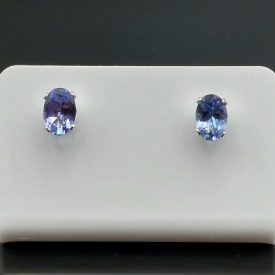 Tanzanit ezüst fülbevaló