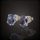 Tanzanit ezüst fülbevaló