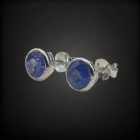 Tanzanit ezüst fülbevaló