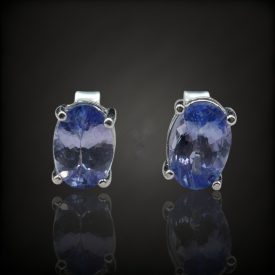 Tanzanit ezüst fülbevaló