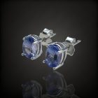 Tanzanit ezüst fülbevaló