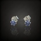 Tanzanit ezüst fülbevaló