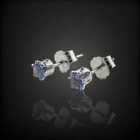 Tanzanit ezüst fülbevaló