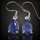 Tanzanit ezüst fülbevaló