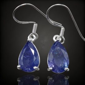 Tanzanit ezüst fülbevaló