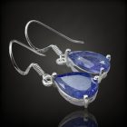 Tanzanit ezüst fülbevaló