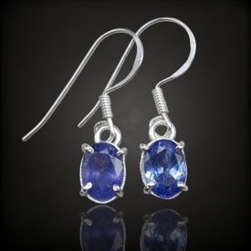 Tanzanit ezüst fülbevaló