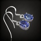 Tanzanit ezüst fülbevaló