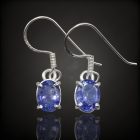 Tanzanit ezüst fülbevaló