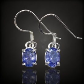Tanzanit ezüst fülbevaló