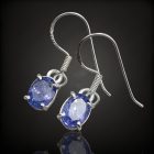 Tanzanit ezüst fülbevaló