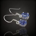 Tanzanit ezüst fülbevaló