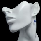 Tanzanit ezüst fülbevaló