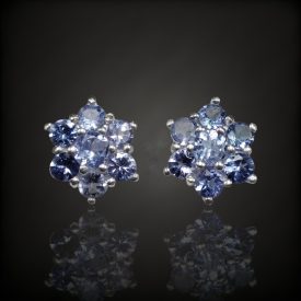 Tanzanit ezüst fülbevaló