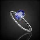 Tanzanit ezüst gyűrű