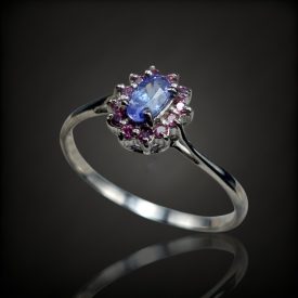 Tanzanit ezüst gyűrű