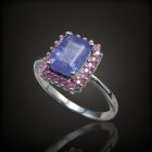 Tanzanit ezüst gyűrű