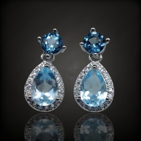 Topáz ezüst fülbevaló