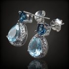 Topáz ezüst fülbevaló